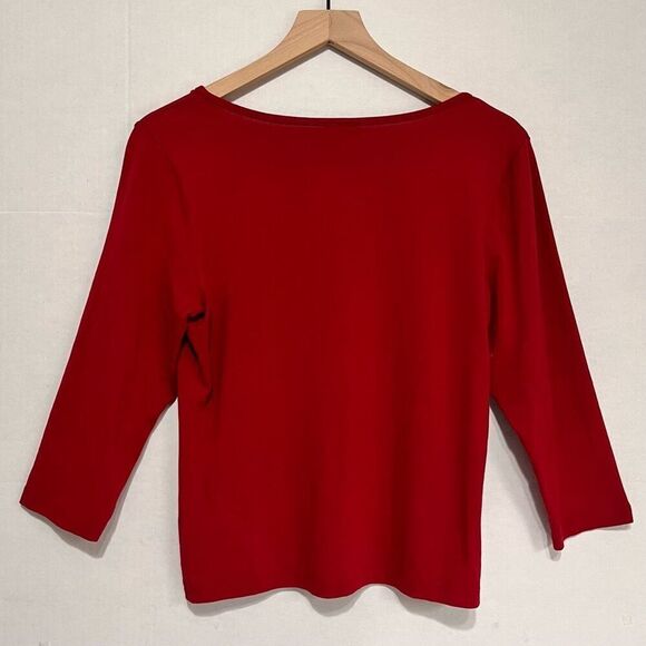 INC Red With Black Loops Top   Sz L   GUC - Picture 2 of 4